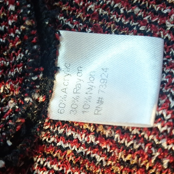 Ming Wang Red and Black Plaid Cardigan Jacket Size M - Picture 11 of 12